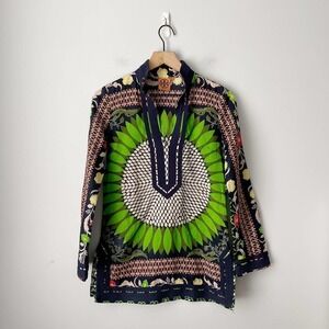 Tory Burch Green and Navy Tunic
